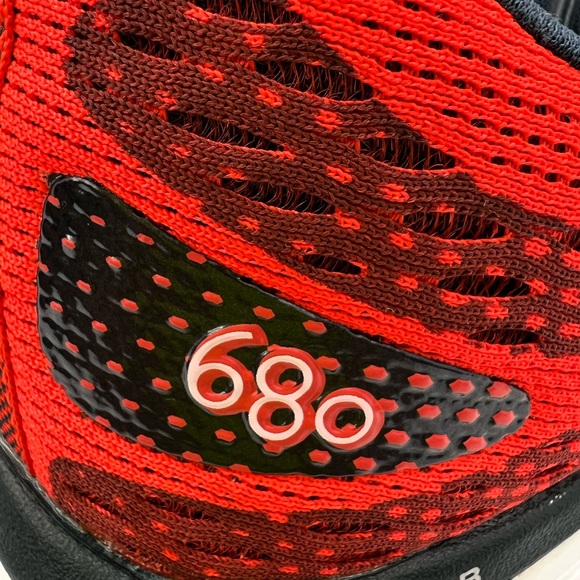 NEW BALANCE RUNNING SHOES, US MEN’S SIZE 10, TOP IS RED AND NAVY BLUE COLOR - Picture 9 of 16